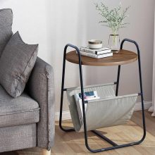 Round Double Layer Coffee Table Bedside
