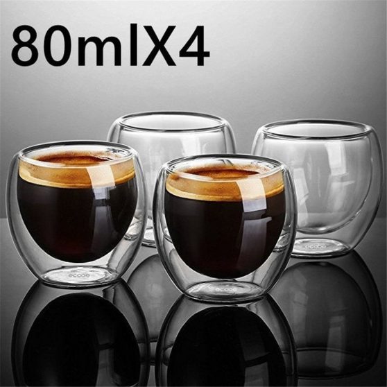 Heat-resistant Double Wall Glass Coffee Mug