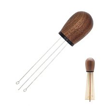 USEAMIE Coffee Distributor Wood Handle Espresso Needle Leveling Stirrer