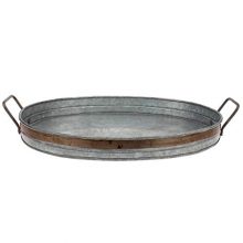 Stonebriar Galvanized Metal Serving Tray