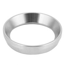 Coffee dosing funnel made from aluminum alloy and stainless steel, designed for precise coffee measurement and mess-free use.