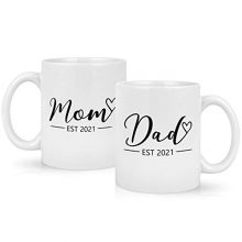 Mom and Dad Est 2021 Gifts Coffee Mug Set