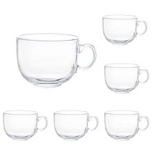 16oz Glass Jumbo Mugs With Handle