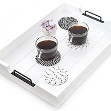 White Wooden Coffee Table Tray