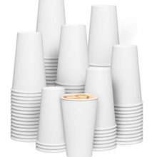 Disposable White Paper Hot Coffee Cups
