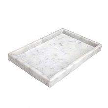 Bianco Carrara White Coffee Table Italian Natural Marble Tray