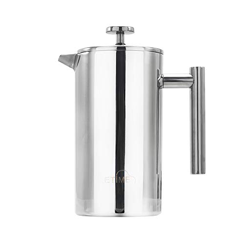 ETiME 34 oz Stainless Steel French Press Coffee Maker