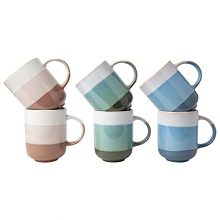 16 oz Ceramic Rustic Mugs - Set of 6