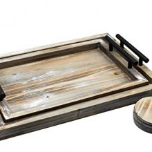 Coffee Ottoman Serving Tray Wooden Rustic