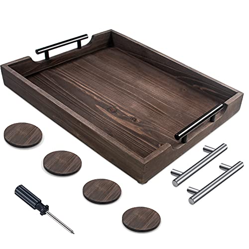 SXNOWS Rustic Ottoman Tray for Coffee Table