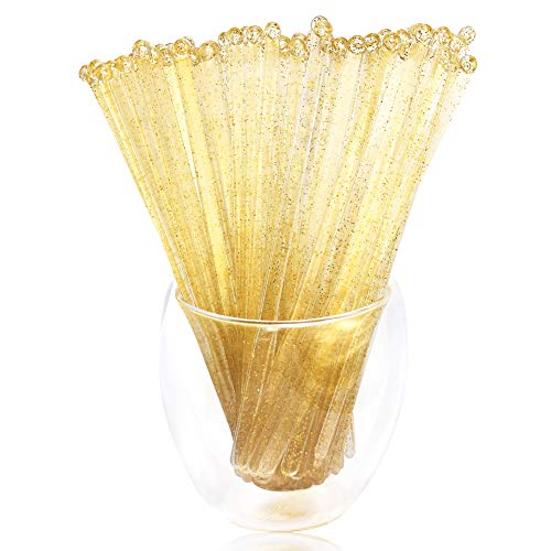 Gold Glitter Swizzle Coffee Stir Sticks
