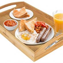 Greenco Rectangle Bamboo Butler Serving Tray