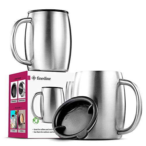 Insulated Stainless Steel Coffee Mug with Lid and Handle