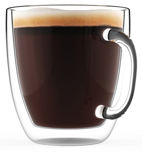 Large Coffee Mug, Double Wall Glass 16 oz
