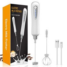 Milk Coffee Frother Rechargeable Adjustable Speeds Handheld Electric Milk Foam Mixer