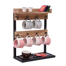 X-cosrack Rustic Countertop Coffee Mug Rack Holder