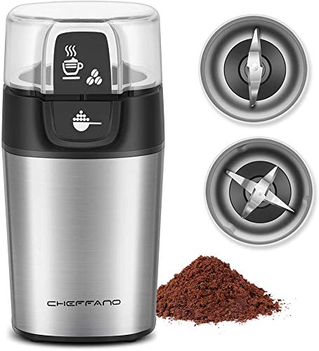 CHEFFANO Stainless Steel Spice Grinder Coffee Bean