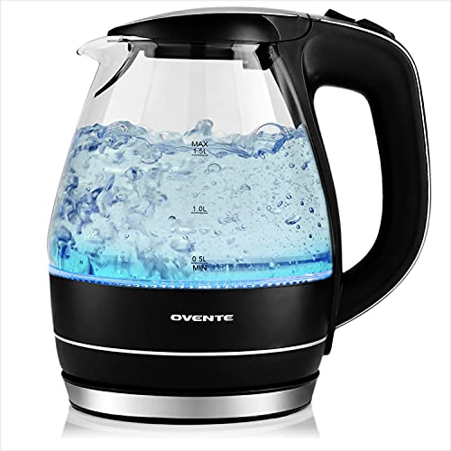 Ovente Portable Electric Glass Kettle 1.5 Liter
