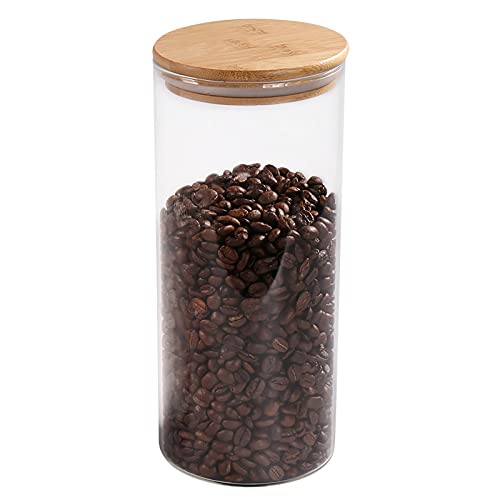 Glass Coffee Bean Container, 52.36 FL OZ