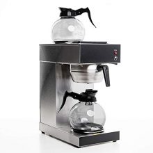 Coffee Maker and Brewer with 2 Glass Carafes and Kettle Warmer