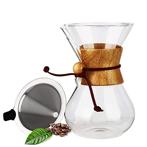 Pour Over Coffee Maker, OAMCEG 28 oz Borosilicate Glass Carafe