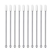 10PSC Premium Stainless Steel Coffee Stirrers Swizzle Sticks
