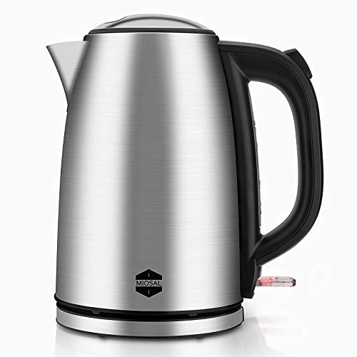 Miosal 1.7L Stainless Steel Electric Kettle Cordless