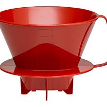 HIC Coffee Filter Cone, Red, Number 4-Size Filter