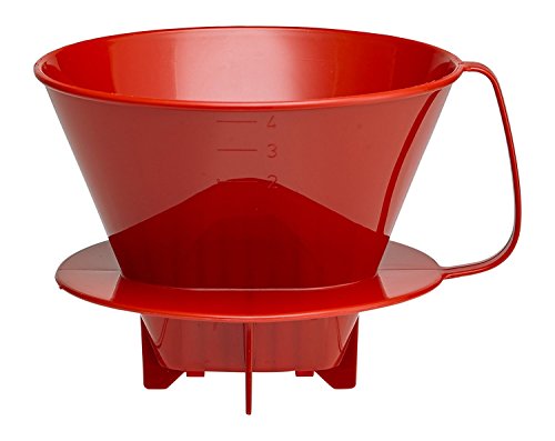 HIC Coffee Filter Cone, Red, Number 4-Size Filter