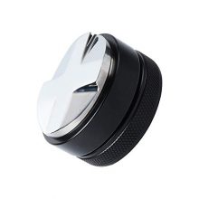 58mm Coffee Distributor with 4 angled slopes, stainless steel base, and anti-slip handle for even coffee ground distribution and consistent espresso brewing. 