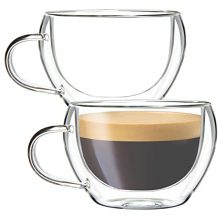 Youngever 2 Pack Glass Espresso Mugs