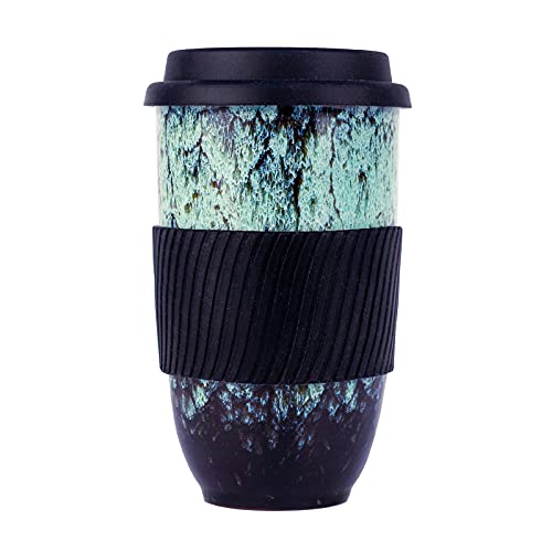 Ceramic Coffee Travel Mug with Lid and Sleeve