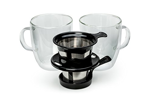 Java Concepts Pour Over Filter and 2 Double-Wall Glass