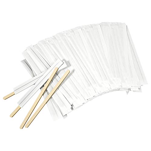Disposable Wood Coffee Stir Sticks Stirrers Individually Paper Wrapped Coffee