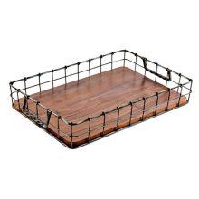 Tray for Coffee Table Rectangle Wire Tray Organizer for Countertop