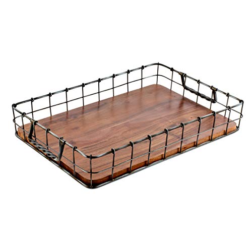 Tray for Coffee Table Rectangle Wire Tray Organizer for Countertop