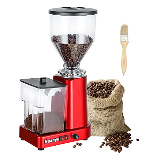 Huanyu Coffee Grinder Electric Flat Burr Grinding Machine