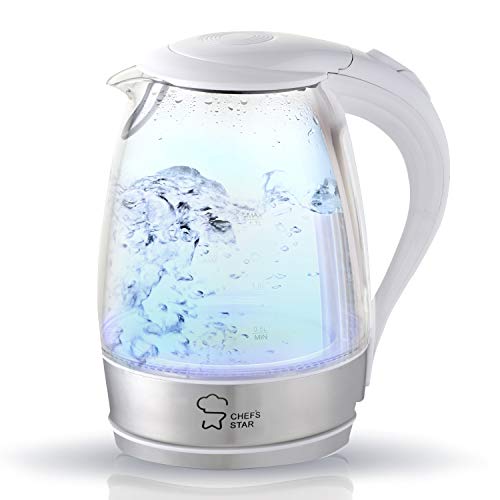Electric Tea Kettle, Cordless Glass Pot 1.7 Liter