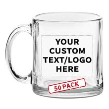 Custom Printed Libbey Clear Glass Coffee Mugs