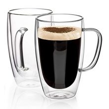 Double Walled Glass Coffee Mug With Handles