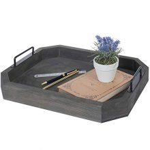 MyGift 16-Inch Vintage Gray Wood Serving Tray