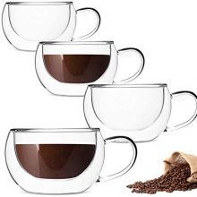 DeeCoo Double Wall Cappuccino Glass Mugs 8.5oz