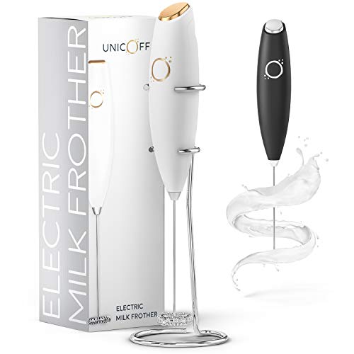 Whisk Up Perfection: White Milk Frother and Drink Mixer