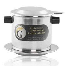 Portable Vietnamese Coffee Dripper – Stainless steel single-serve filter for hot and iced coffee, compact and travel-friendly. 
