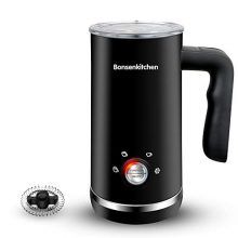 Bonsenkitchen Electric Milk Frother and Steamer with 4-in-1 functionality, perfect for creating lattes, cappuccinos, and hot chocolate in under 2 minutes! 🥛💖 