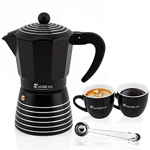 Stovetop Espresso Maker Ceramic Coffee Cup & Stainless Spoon & Placemat