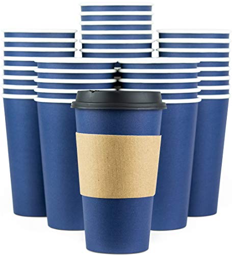 Disposable Coffee Cups With Lids With Sleeves and Tight Lids Prevent Leaks
