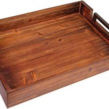 Bison Home Goods Rustic Burnt Wooden Tray