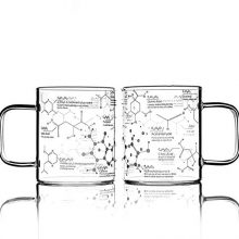 Glass Coffee Mug Set - 16 oz Tumbler with Coffee Chemistry Etching (Set of 2)