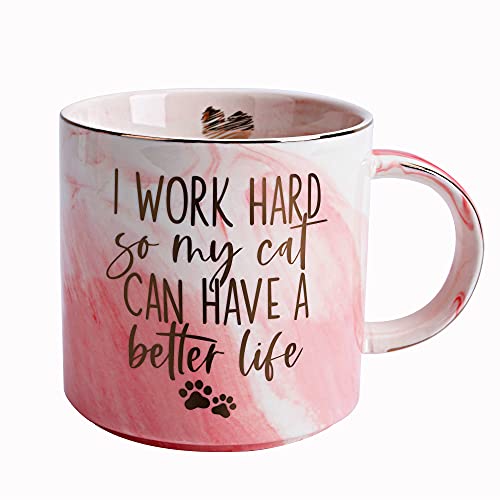 Pink Marble Mug, Ceramic 11.5oz Coffee Cup